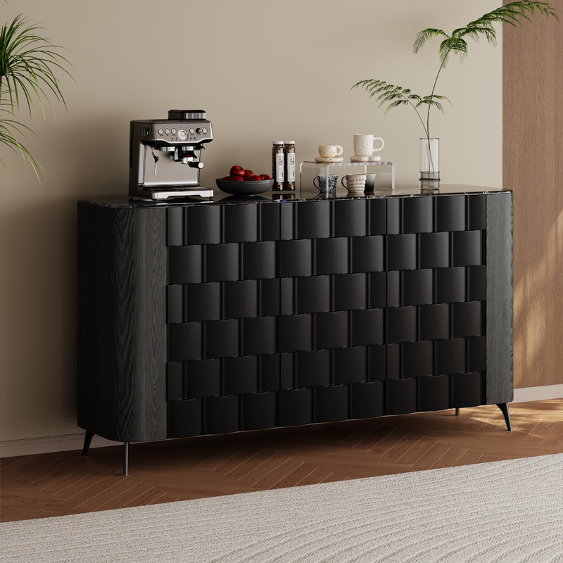 Italian Light Luxury Entrance Cabinet Black Decorative Cabinet Simple Restaurant Sideboard Antique Style Storage Cabinet