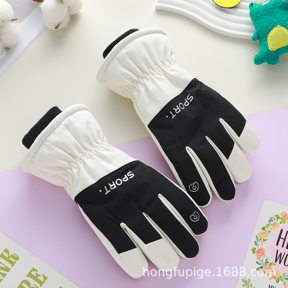 Guantes calientes para niños resistentes al frío en invierno, guantes de esquí al aire libre a prueba de viento, ciclismo a prueba de agua para niños y niñas