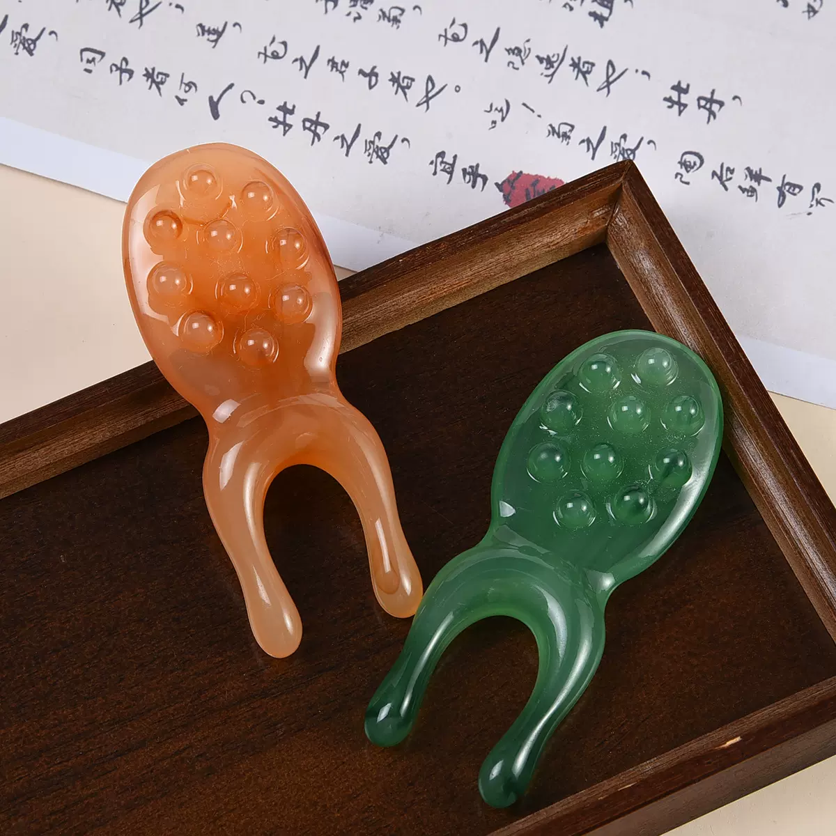 眼鼻按摩器刮鼻工具鼻梁眼部拔经棒头部刮痧板拨筋棒经络点穴神器