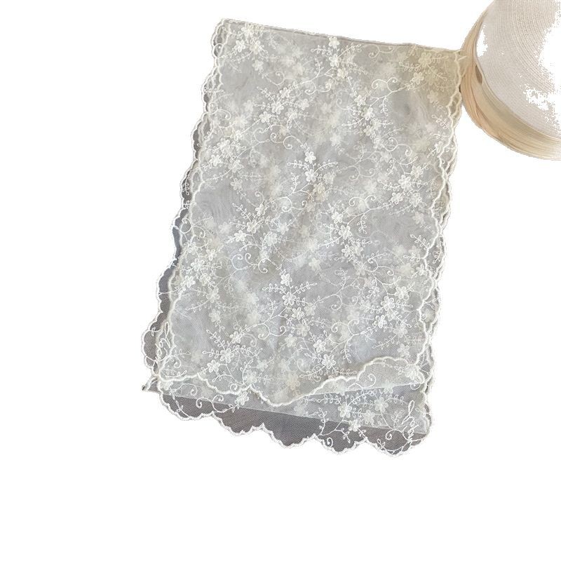 Buñuelo de bordado de encaje de color sólido de mujer decoración multifuncional buñuelo largo buñuelo de seda artístico coreano