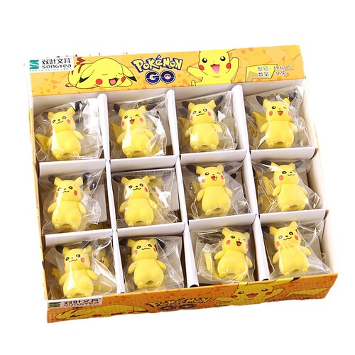 Children's learning stationery creative 3D cute eraser cartoon Pikachu eraser removable assembly
