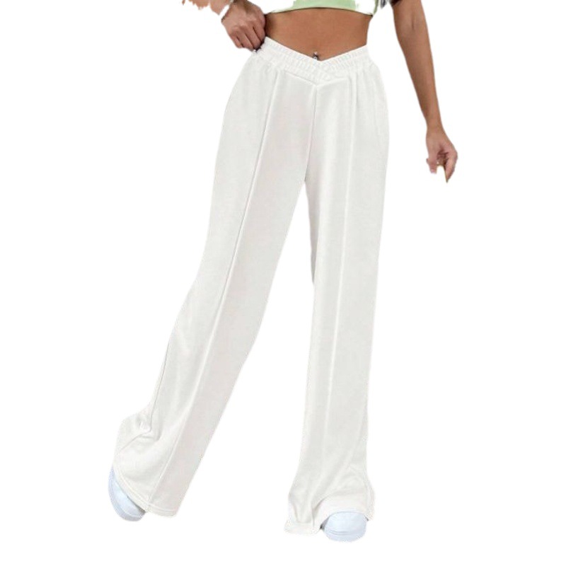 2023 pantalones casuales sueltos de mujer transfronteriza AliExpress cómodos pantalones de Casa de color sólido Pantalones deportivos casuales de pierna ancha image 1