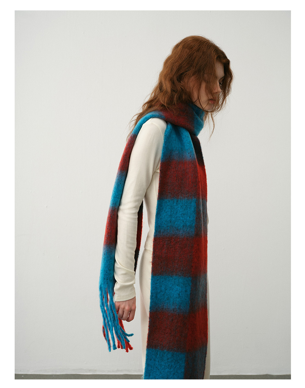 Designer's Nische Erweiterter Fransenschal Schachbrett Schachbrett Kaschmirschal Damen Winterambiente Schal_voghion.com