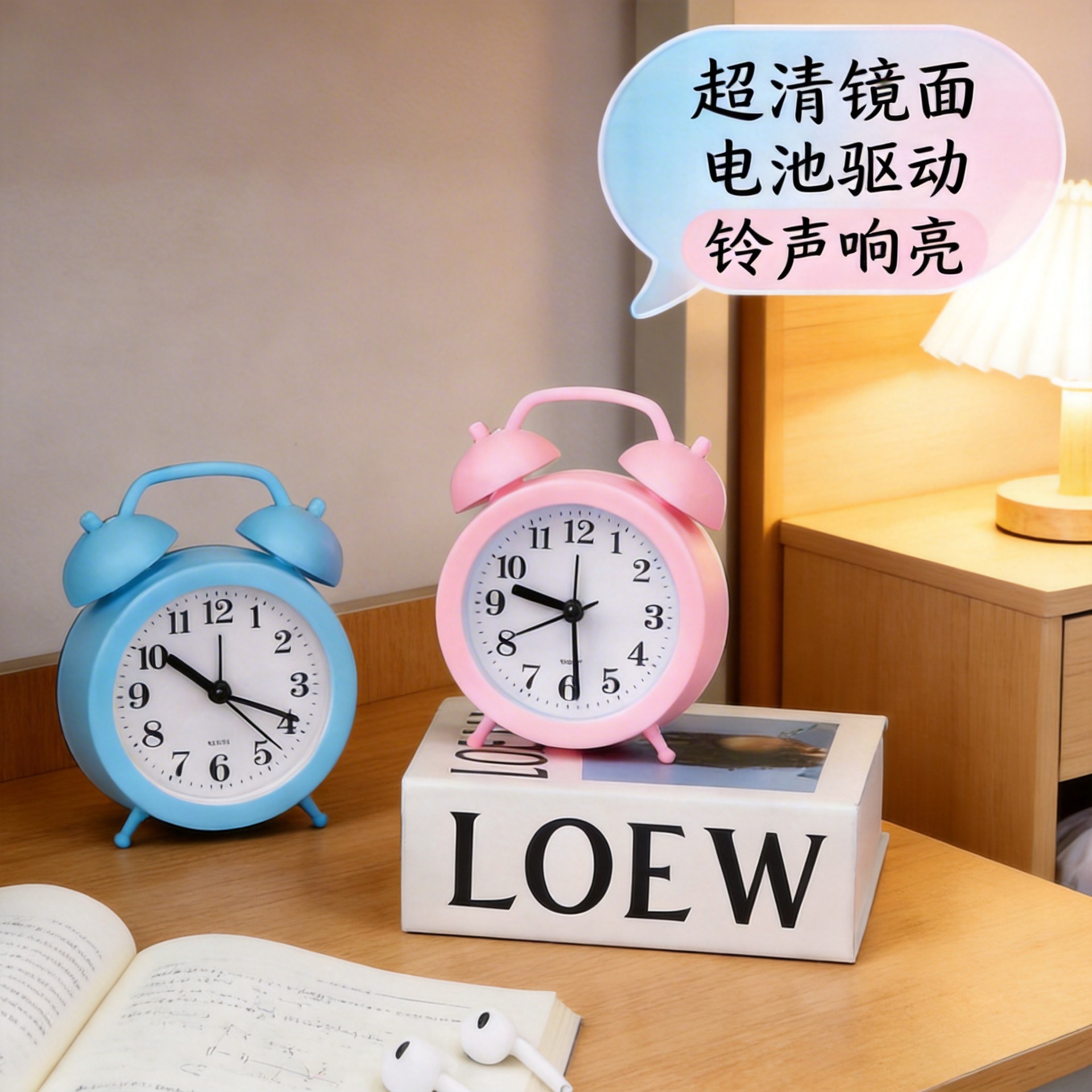 Wholesale alarm cartoon mini student dormitory desktop small desk clock timer home wake-up artifact bedside alarm clock