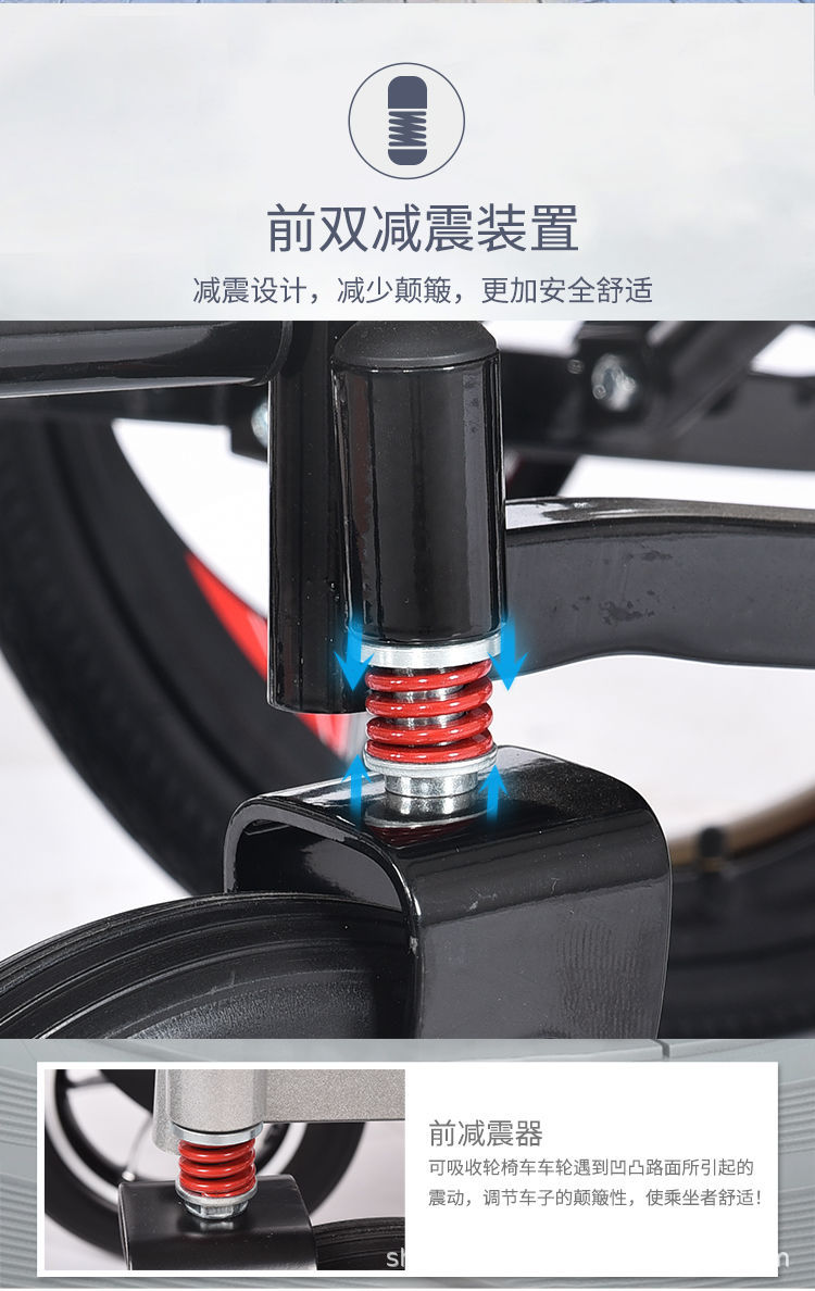 Electric Wheelchair, Foldableable, Hand-Operated, Fully Intelligent Large Wheel with Hand Push Ring, Four-Wheel Scooter for the Elderly and Disabled