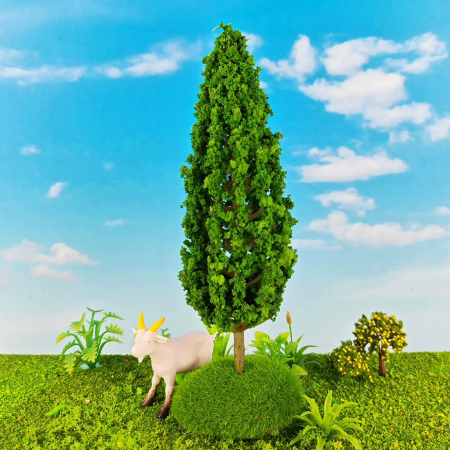 Архитектурная модель песочного стола, архитектурная модель, микроландшафт, украшение, искусственный пластиковый цветок, модель сосны, ножка