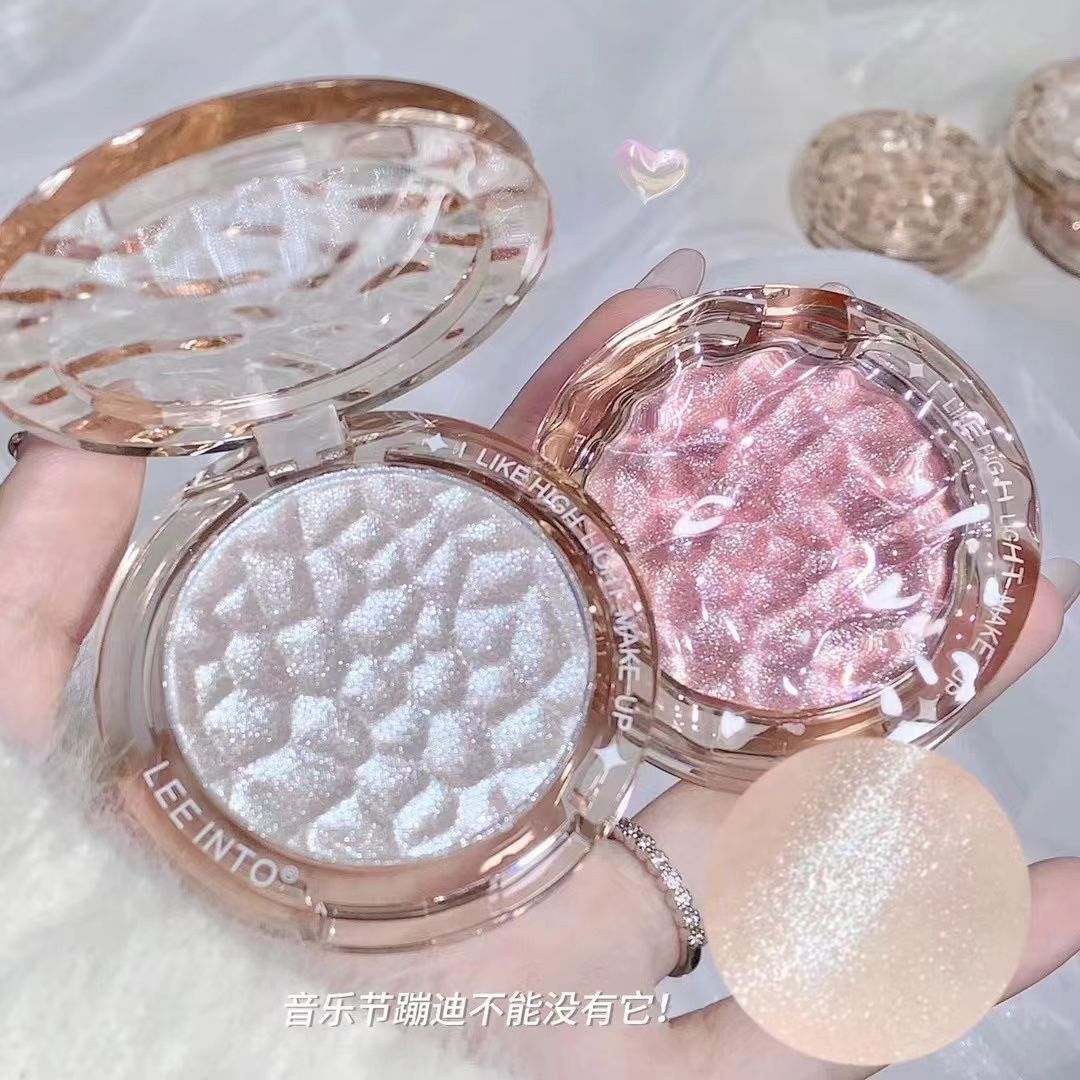 LEEINTO Polvo Iluminador Cristalino Natural Tridimensional Contorno Perla Resplandeciente Iluminador Efecto Puré de Patata
