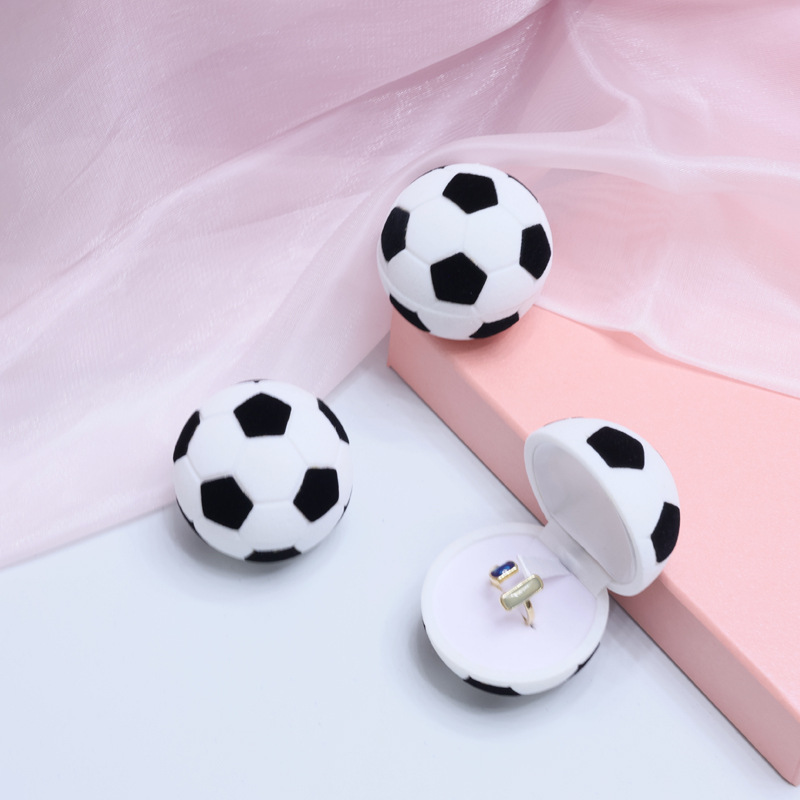 64g Weight Jewelry Boxes Classification 1 Piece Quantity Holiday, Daily Occasion Flocking Plastic Embryo Material Football Pattern Casual, Simple Style Style Casual Simple Style Football Flocking Plastic Embryo Jewelry Boxes 6