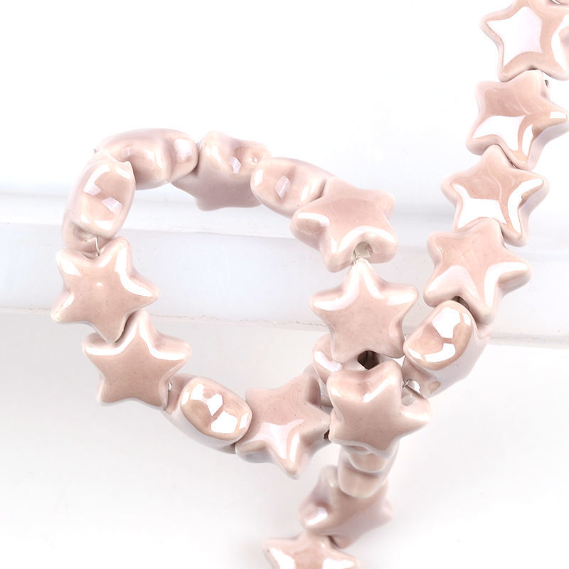 25g Weight Beads Jewelry Making Type DIY Jewelry Accessories Classification 10 PCS/Package Quantity ceramics Material Pentagram Pattern Plating Design Simple Style Style 10 PCS/Package Ceramics Pentagram DIY Jewelry Accessories Beads 9