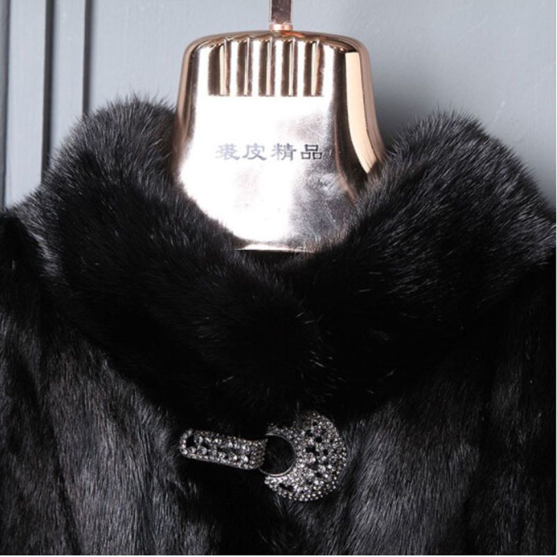Women's Imitation Mink Fur Coat Imitation Mink Fur Collar Short Coat Korean Style Mother's Wear Middle-Aged And Elderly_voghion.com