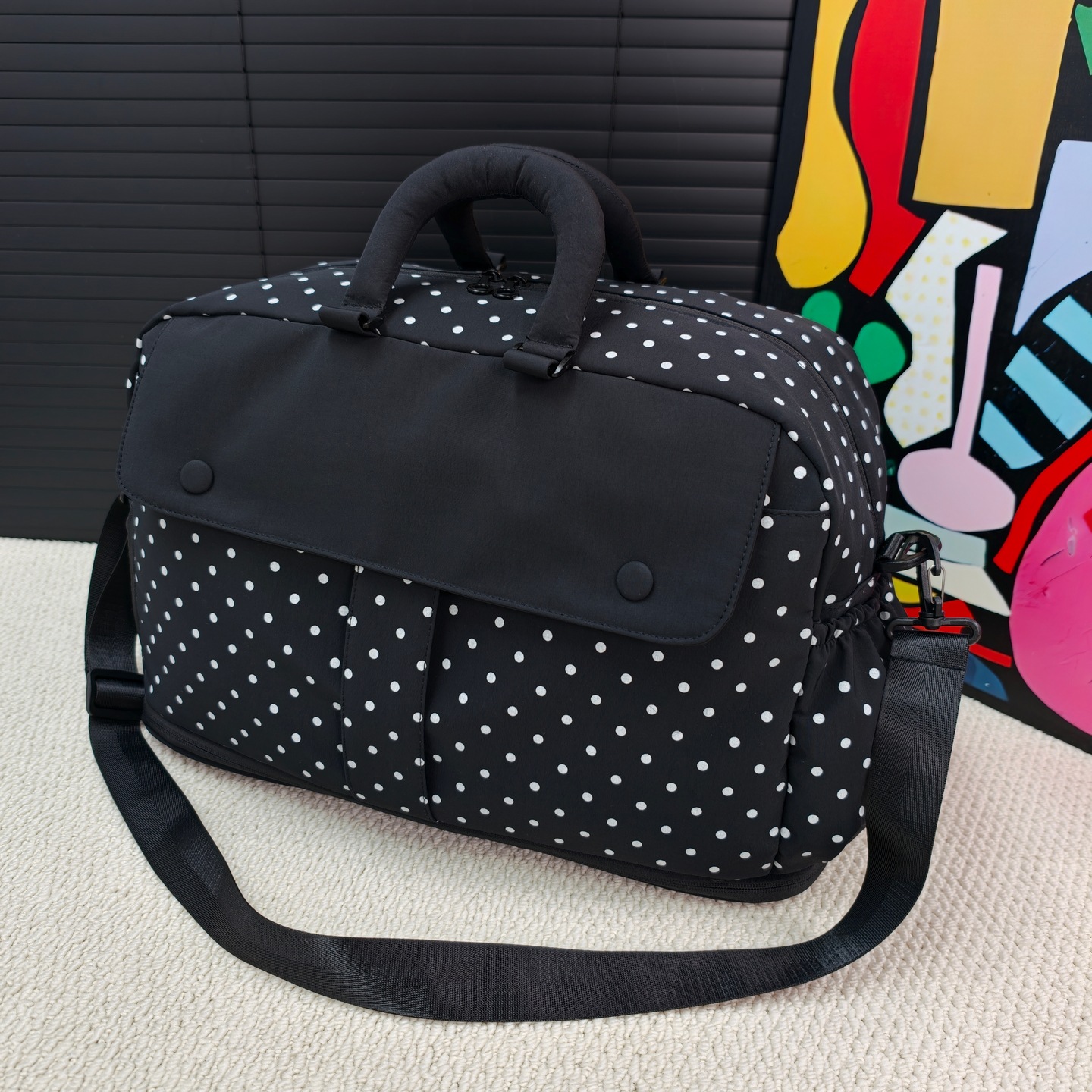Koreanische Polka-Dot-Reisetasche, großes Fassungsvermögen, leicht und erweiterbar