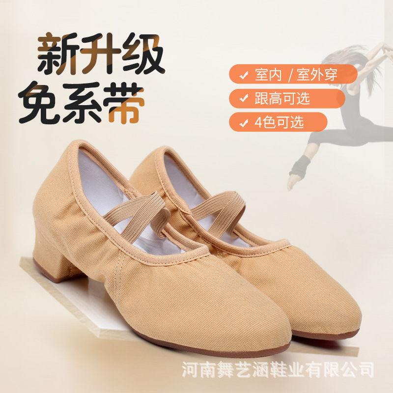 Dance Shoes Women's Soft Sole Practice Shoes Adult Teachers' Shoes Low Heel Outdoor Ballet Shoes Classical Dance Belly Dance Yoga