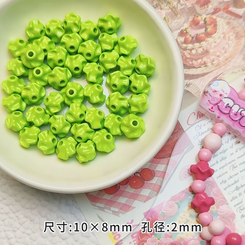 亚克力彩色烤漆皱褶裙边直孔串珠隔珠diy手机链钥匙扣材料饰品配|undefined