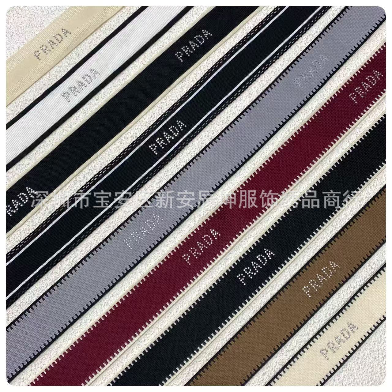 潮牌烫钻字母水晶钻印花织带女装针织服饰侧边条辅料织带批发