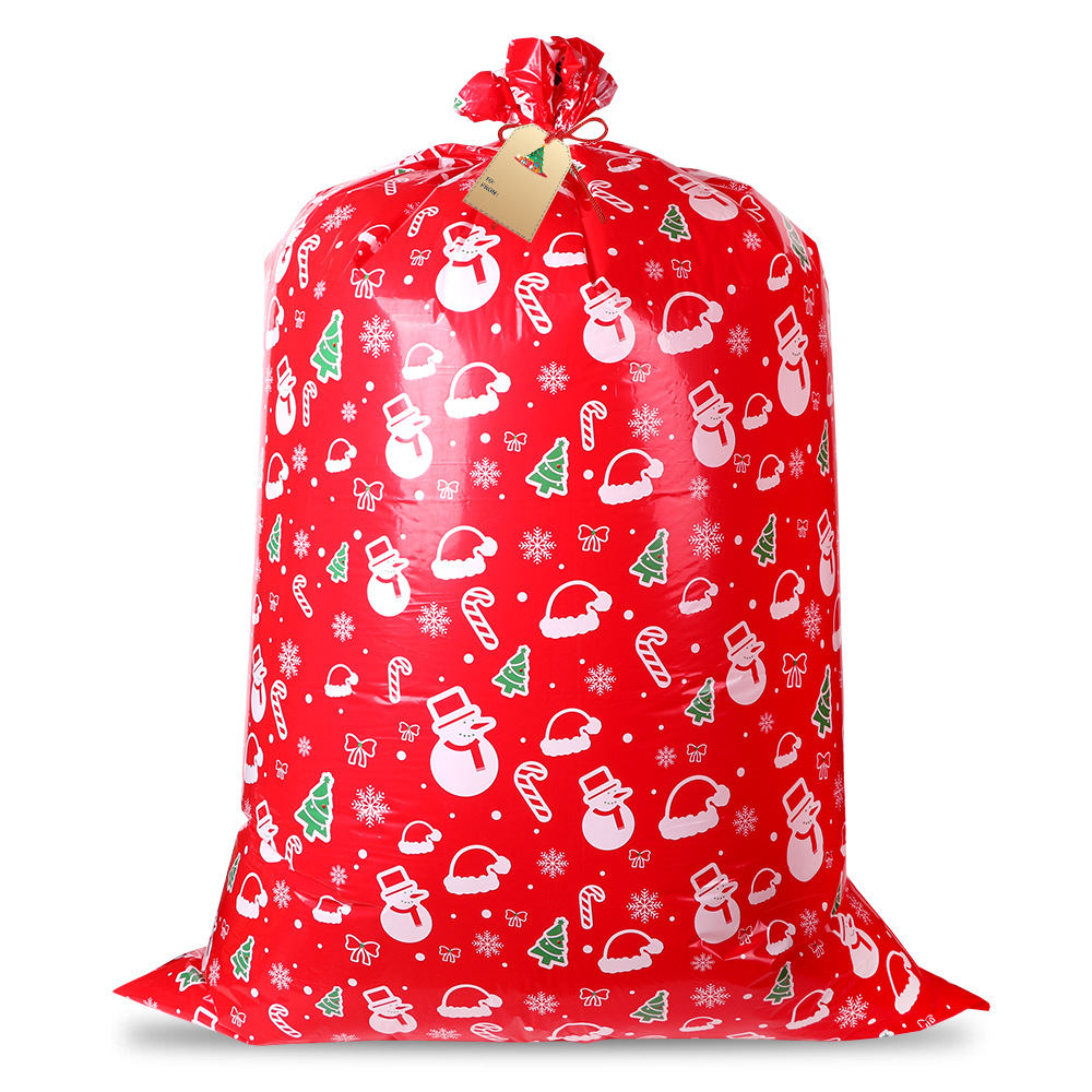 En stock comercio electrónico transfronterizo nueva bolsa de regalo de Navidad PE bolsa de regalo de plástico bolsa de regalo de Navidad