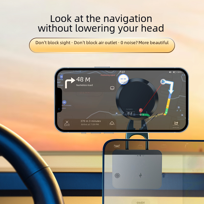 Neue aufhängbare Klapphalterung für Mobiltelefone aus Metall für die Autonavigation, zentrale Steuerung, Bildschirm, Instrumententafel, selbstklebende magnetische Saughalterung_voghion.com