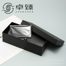 24新款黑色亮皮扣绳皮质眼镜盒套装皮夹太阳镜盒纸盒镜布三件套可
