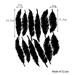 2751創意家居 外貿兒童房牆貼 華麗羽毛 vinyl可移除