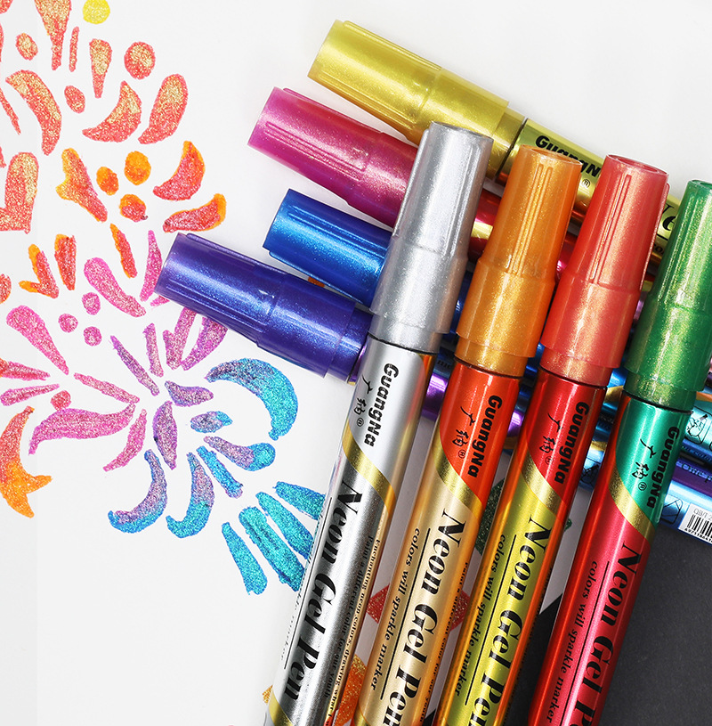 Guangna nuevo GN1005 flash gel pen 8 colores traje 3mm línea ancho disponible graffiti nail art pintura