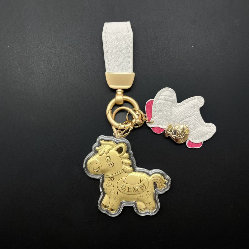热卖足金999可爱小马钥匙扣招财纳福挂件创意小礼物送人水贝批发|undefined