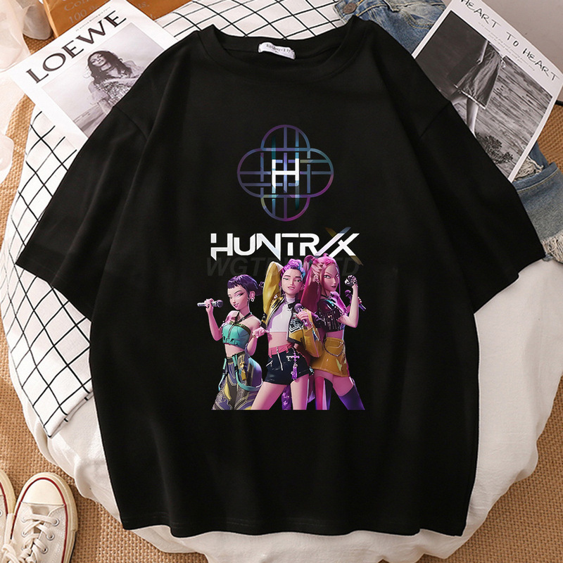 狩魔女グループ周辺プリントラウンドネック半袖外国貿易夏カジュアルスポーツトップスルーズTシャツヨーロッパとアメリカのトレンド|undefined