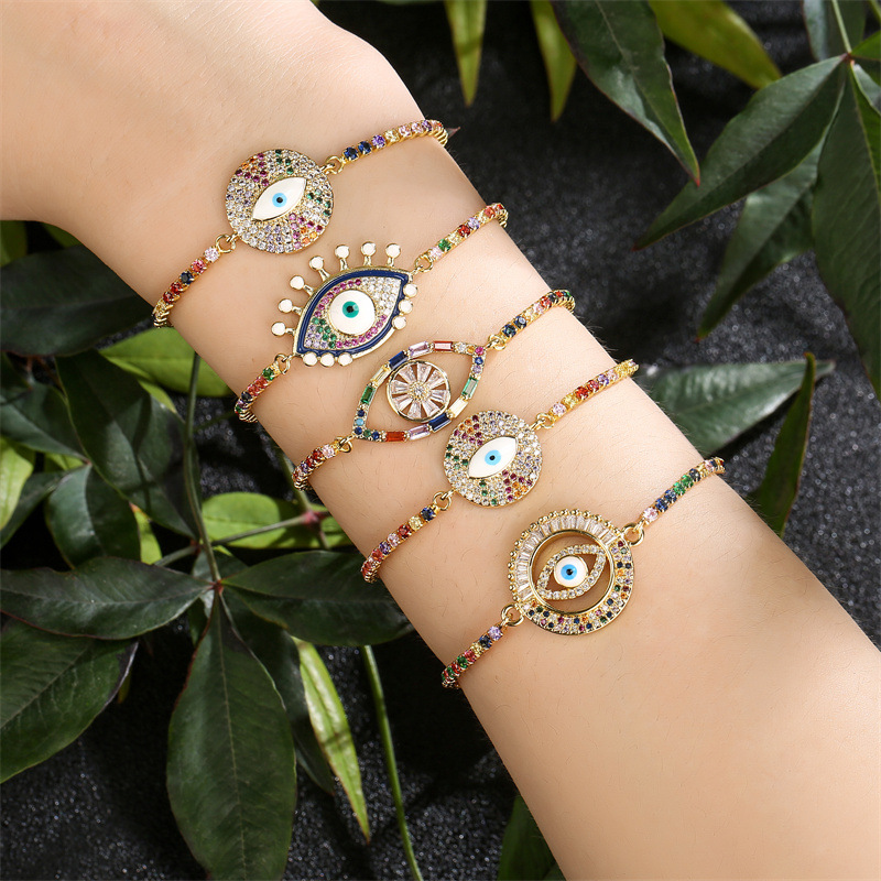 Fashion Eye Copper Bracelets Plating Zircon Copper Bracelets