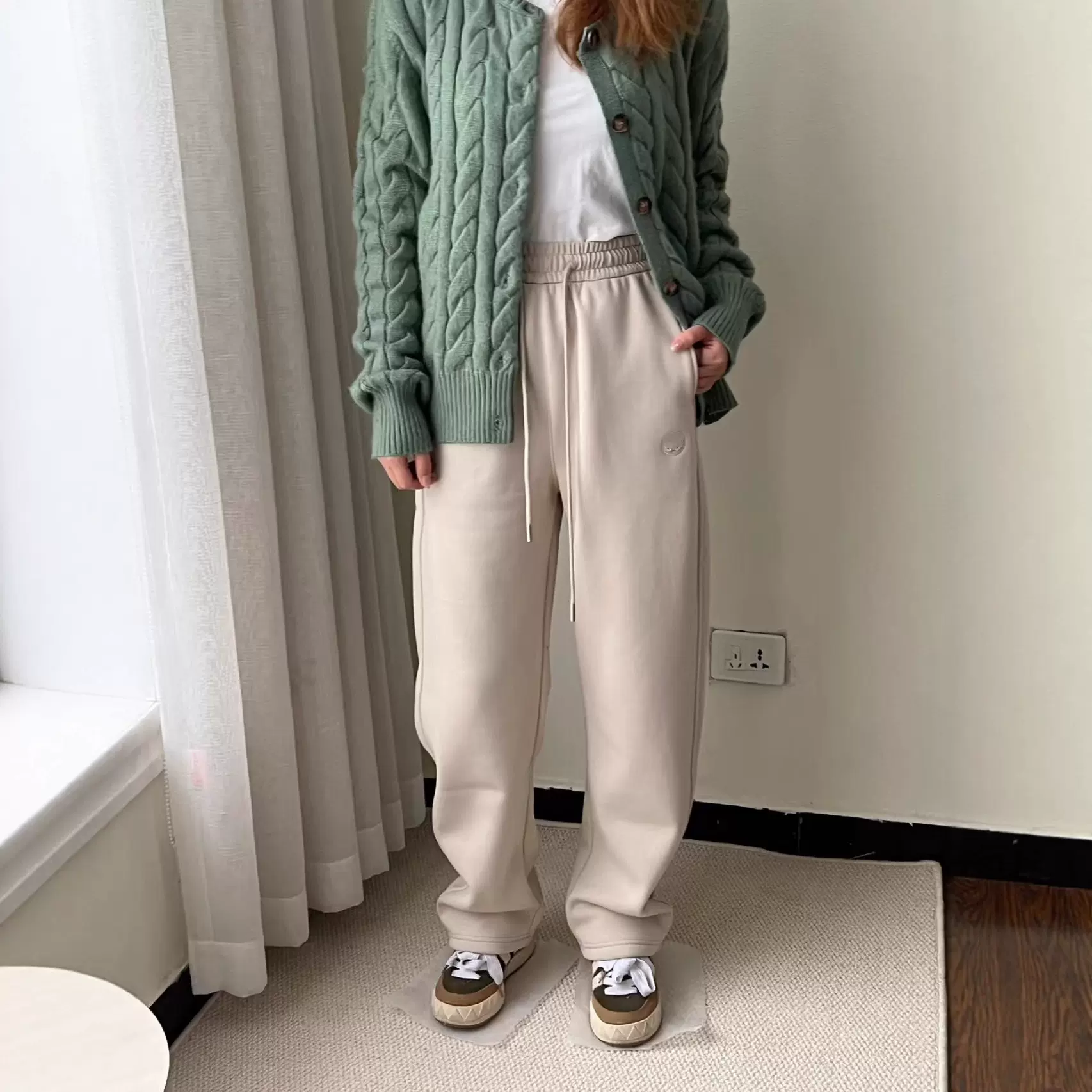 LULU Scuba弯刀裤25新款加绒卫裤百搭阔腿裤女休闲宽松加厚卫长裤