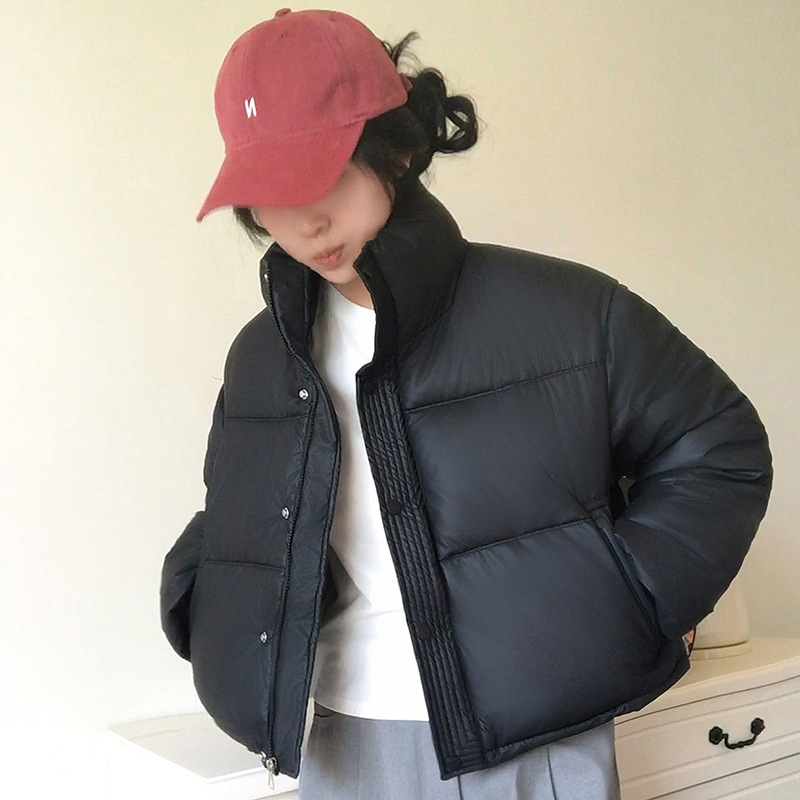 Disparar una nueva chaqueta de algodón de pluma de invierno corto de mujer estilo coreano suelto con capuchón estudiante chaqueta de pan chaqueta image 5