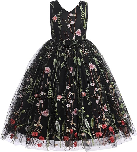 Robe de cérémonie en tulle brodé pour fille et occasions_voghion.com