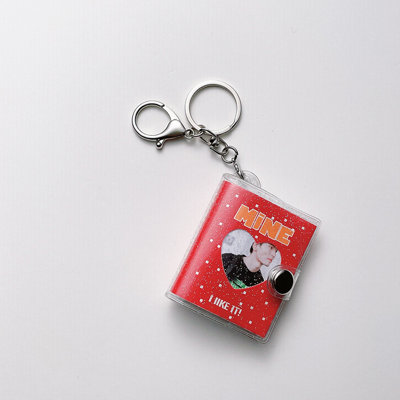 1 pulgada 2 pulgadas MINI álbum de fotos llavero Big Head Photo Star libro de almacenamiento de fotos MINI álbum de fotos