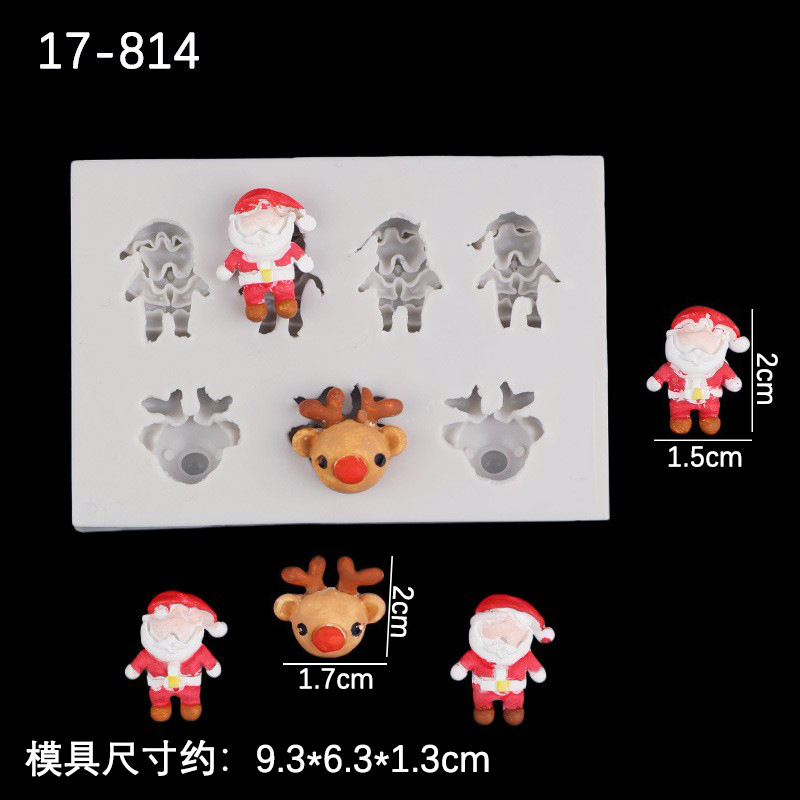 Navidad serie muñeco de nieve árbol de Navidad de dibujos animados accesorios molde de silicona de resina epoxi fondant decoración de chocolate para hornear