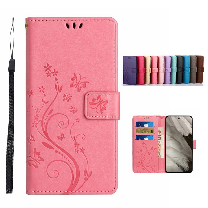 Suitable for Google 8 Pro Butterfly Embossed Pattern Phone Leather Pixel 7A Solid Color Full Package Protective Case_voghion.com