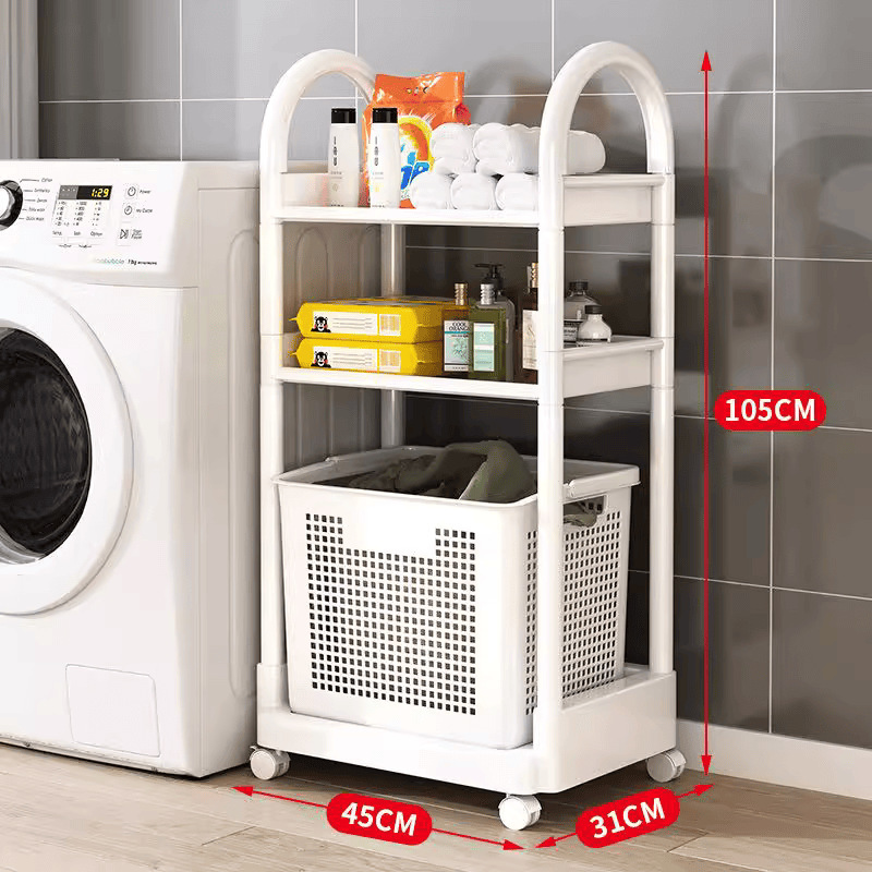 Bathroom Storage Rack, Floor-Standing Bathroom Cabinet, Storage Cabinet for Home Use, Multi-Layer Clothes and Laundry Cabinet