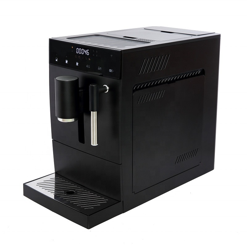Máquina de café espresso automática con pantalla táctil con un botón, máquina de café latte americana molida, cappuccino