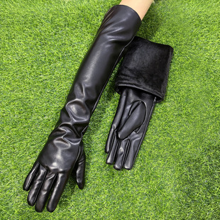 Wholesale 50cm Women's Touchscreen Gloves over Elbow Extended Warm Autumn Winter Women's Fleece-Lined Arm Warmers