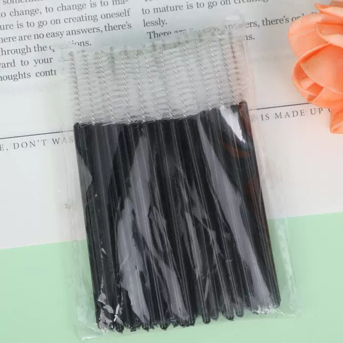 Eyelash Spoolie Brushes, Disposable Lash Brushes, Assorted Colors, Pack (50 pcs)