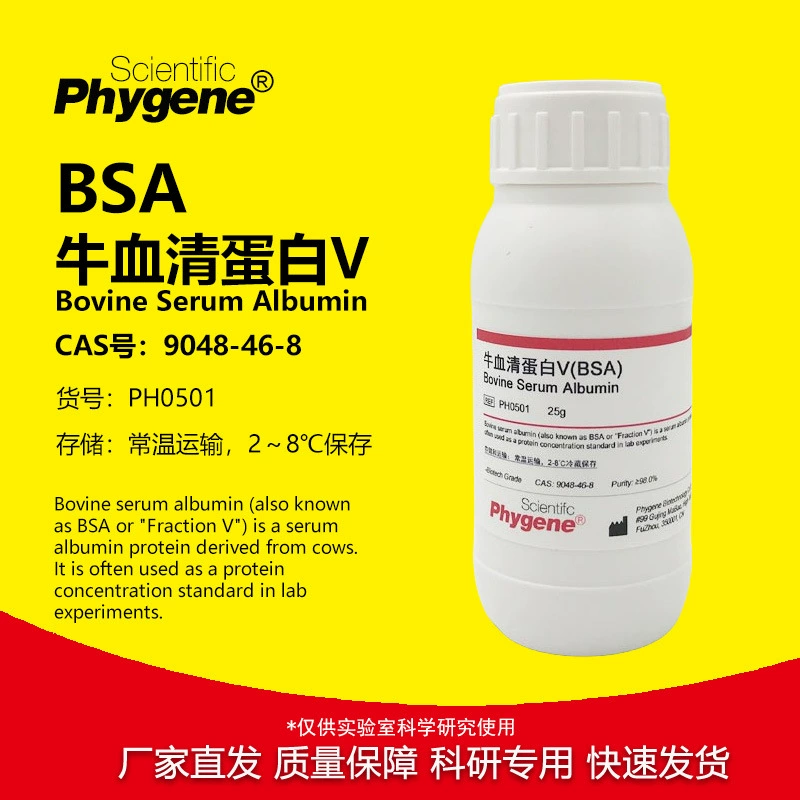Говядина Сыворотка Альбумин V Говядина Сыворотка Альбумин BSA реагент [PH0501 PHYGENE]
