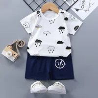 Children's short sleeve T-shirt, summer cotton set for early age for men and women, children's clothing