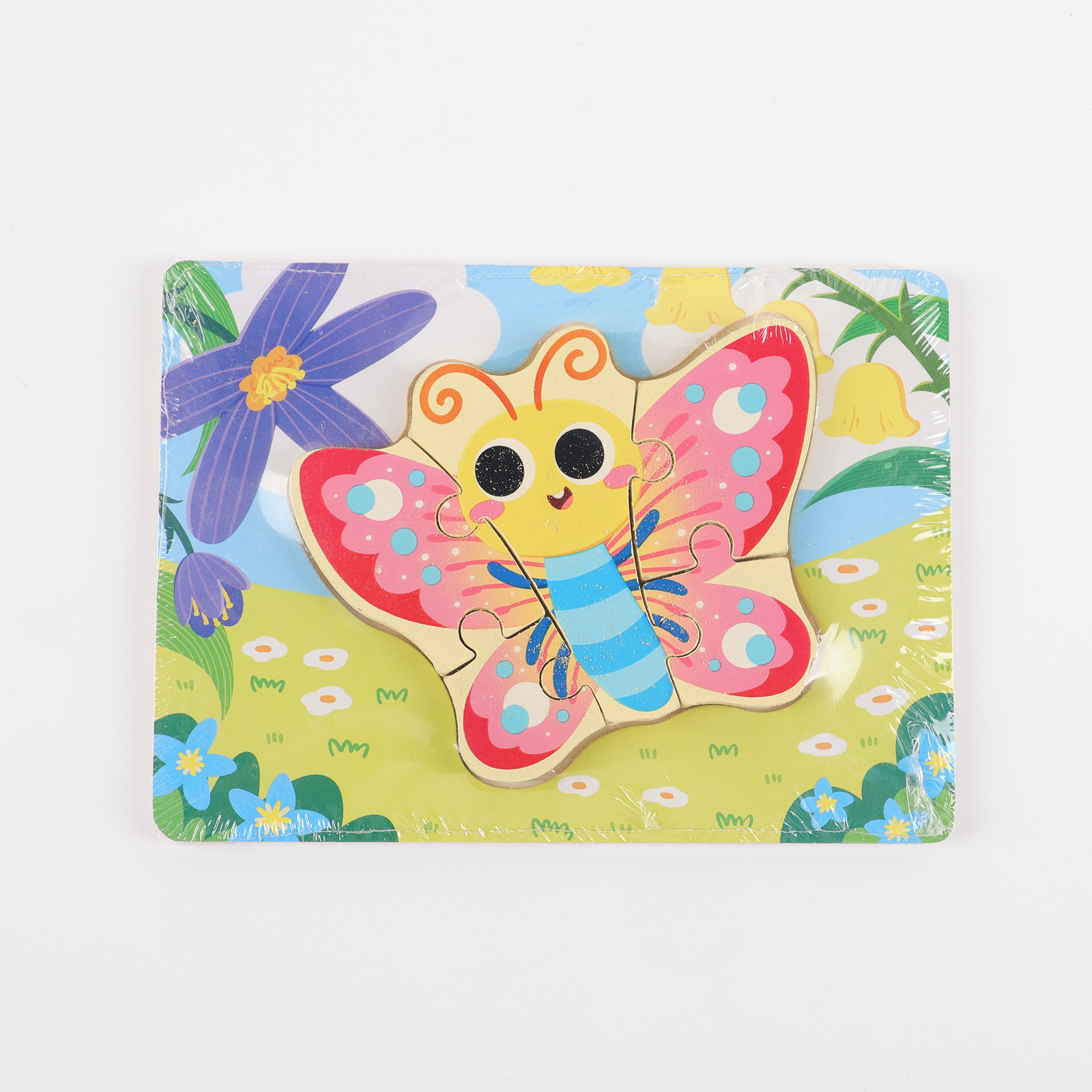 Puzzle de madera plano pequeño puzzle infantil juguetes de dibujos animados animales de tráfico cognitivo bloque al por mayor