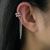 Golden set, earrings, ear clips, simple and elegant design, no pierced ears