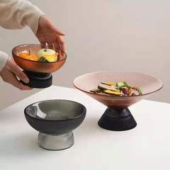 European-style creative home decoration piece Crystal glass fruit bowl living room decoration large fruit bowl nut bowl