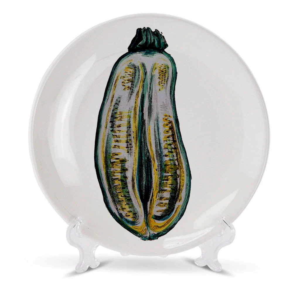 Italian FORNASETTIAN hand -painted fruit vegetarian decoration plate light luxury ceramic round flat plate home decoration