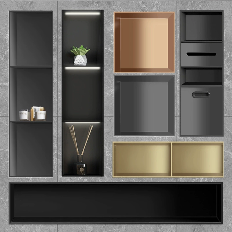 Ниша в ванной комнате встроенная 304 Нержавеющая сталь Нержавеющая сталь металлическая перегородка для ванной комнаты