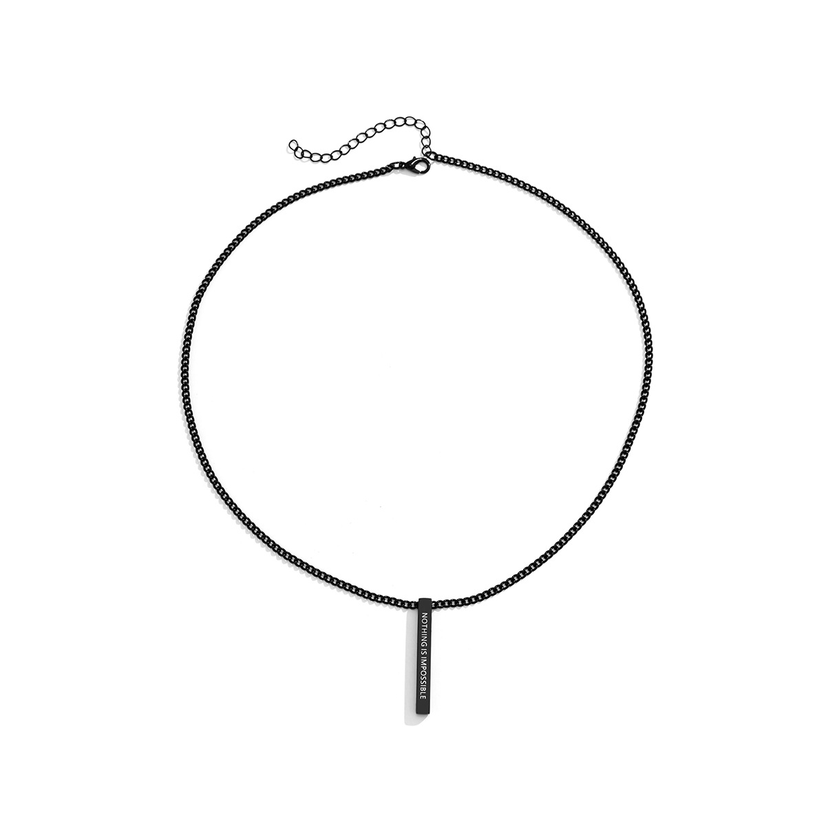 Smycken Sött Coolt Svart Spray Långt Hänge Med Enkelt Och Elegant Bokstav Titan Stål Halsband För Kvinnor_voghion.com