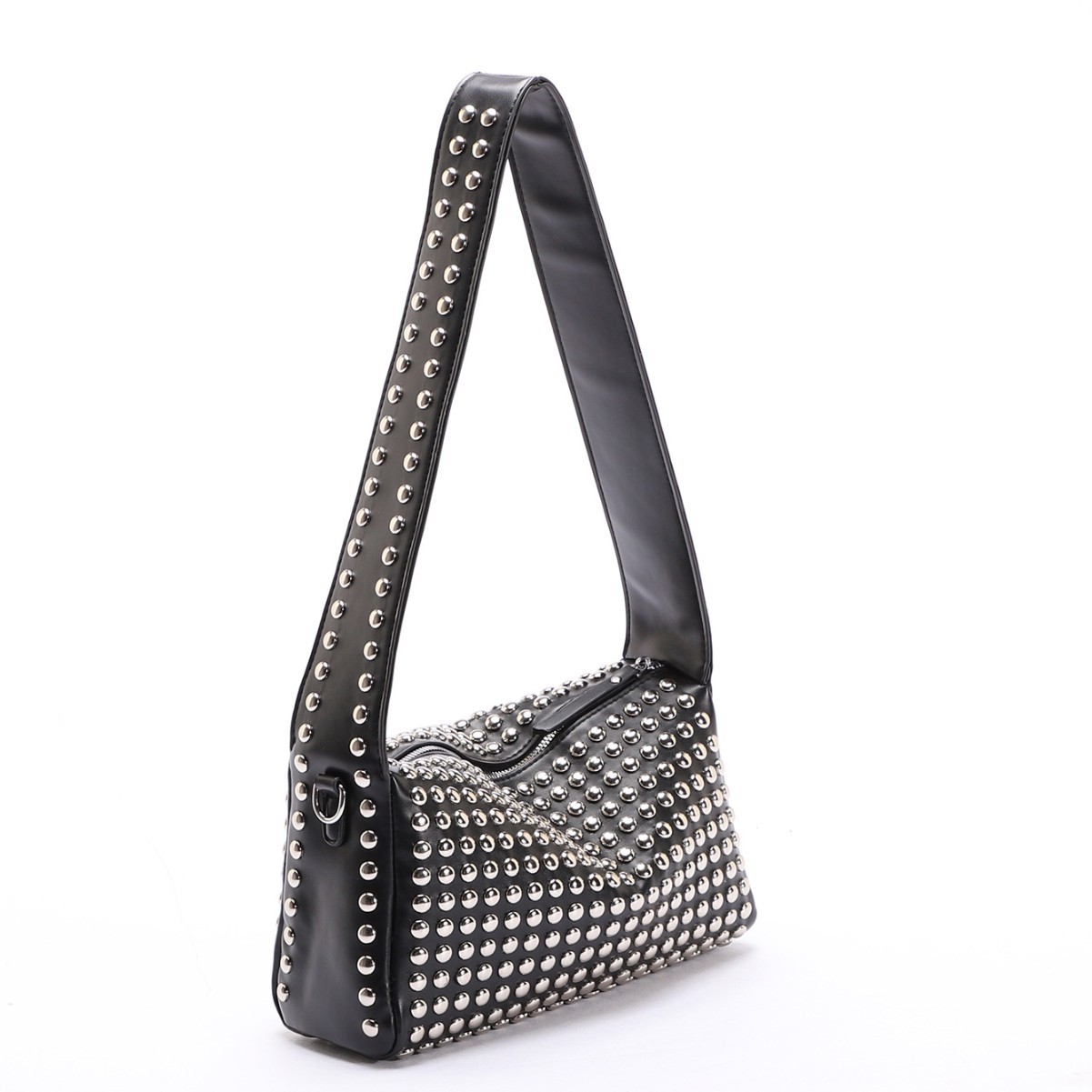 Borsa a spalla trendy con borchie per donna stile punk europeo_voghion.com