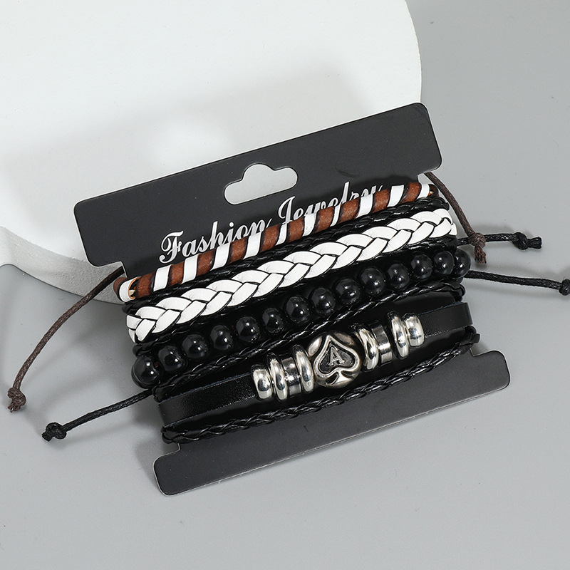 Fashion Geometric Pu Leather Alloy Plastic Plating Unisex Bracelets 1 Set