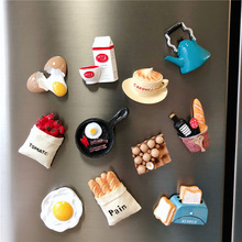 冰箱貼磁貼片創意3D立體ins食玩磁性可愛裝飾吸鐵石下午茶磁鐵