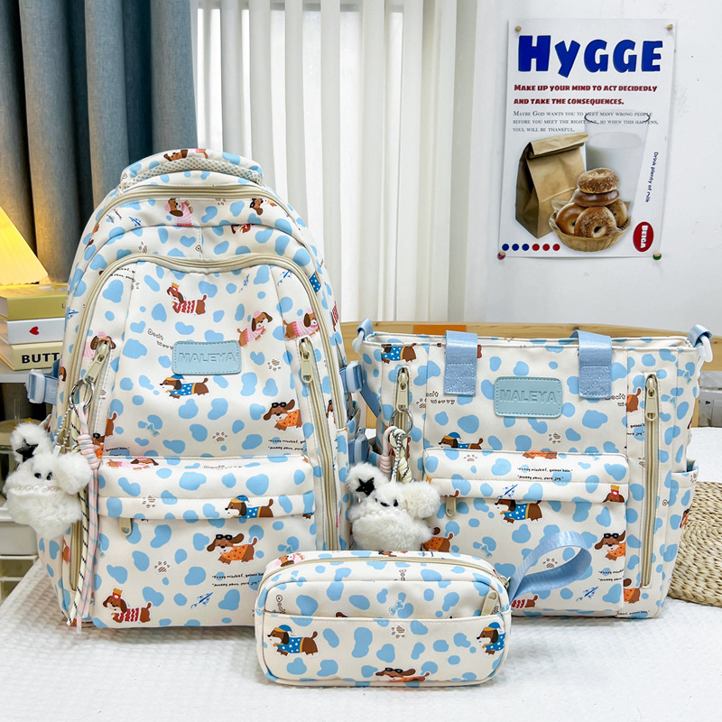 高颜值2025新款尼龙耐磨豹纹双肩包休闲简约百搭中学生书包女轻便