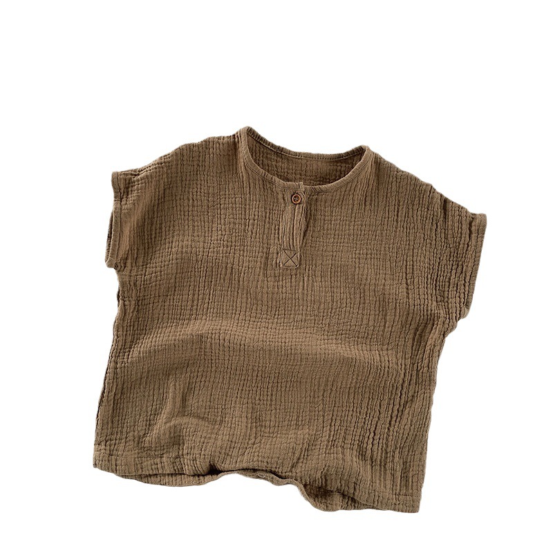 Mono para niños de verano de doble capa de algodón arena delgada transpirable bebé sin mangas mameluco estilo coreano bebé niña ropa para niños