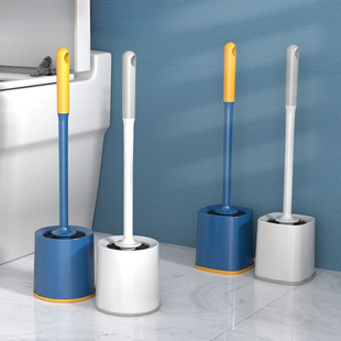 New Toilet Brush Household No Dead Corner Bathroom with Base Long Handle Wall-Mounted Cleaning Set Toilet Brush Wholesale